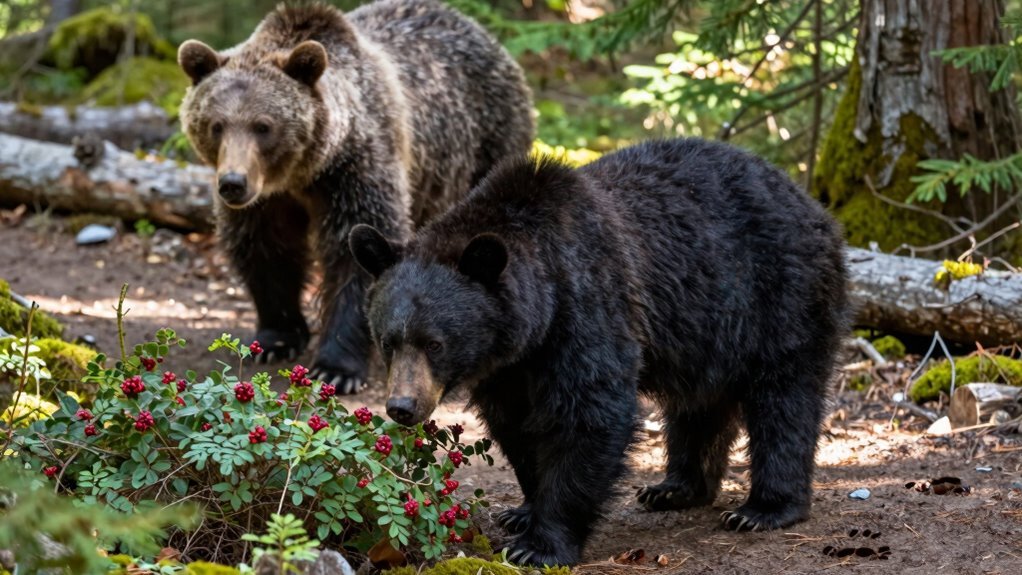 black vs grizzly bear