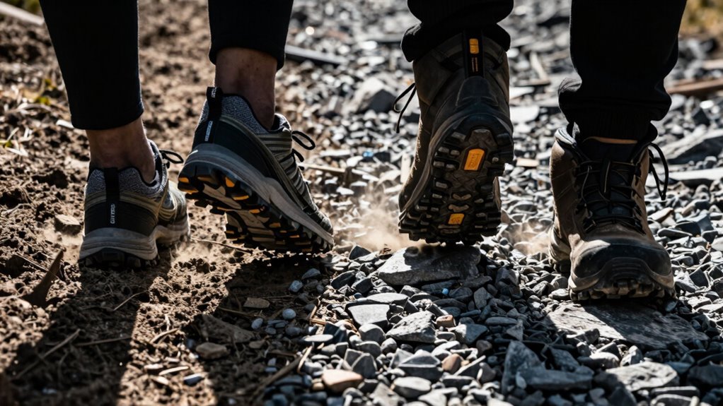 boots dominate rugged terrain