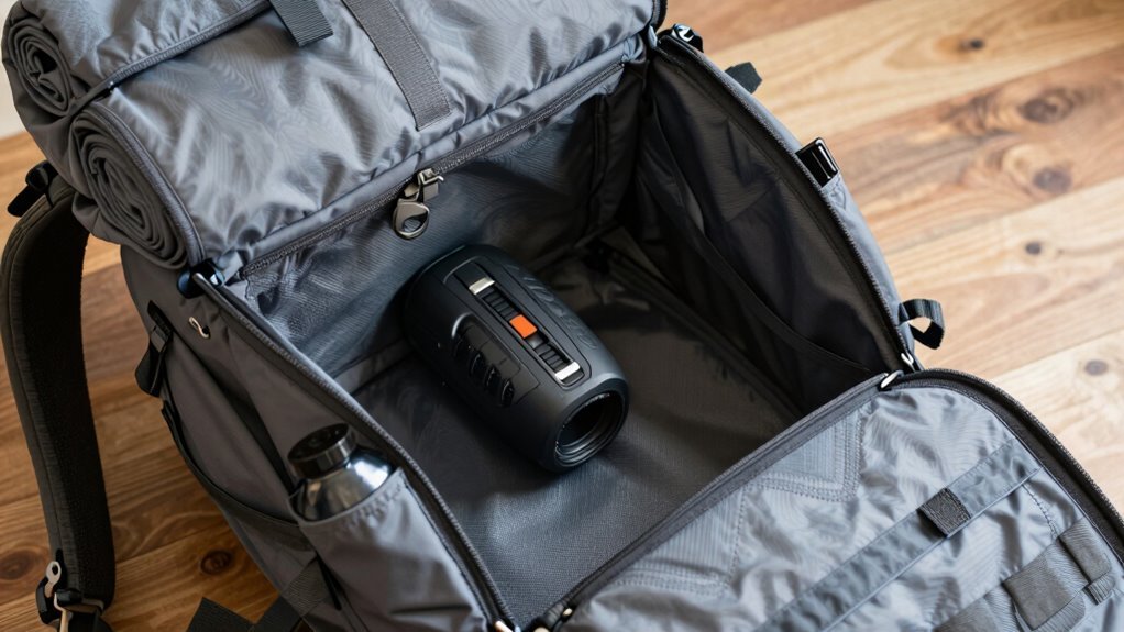 center weighted pack stabilizes load