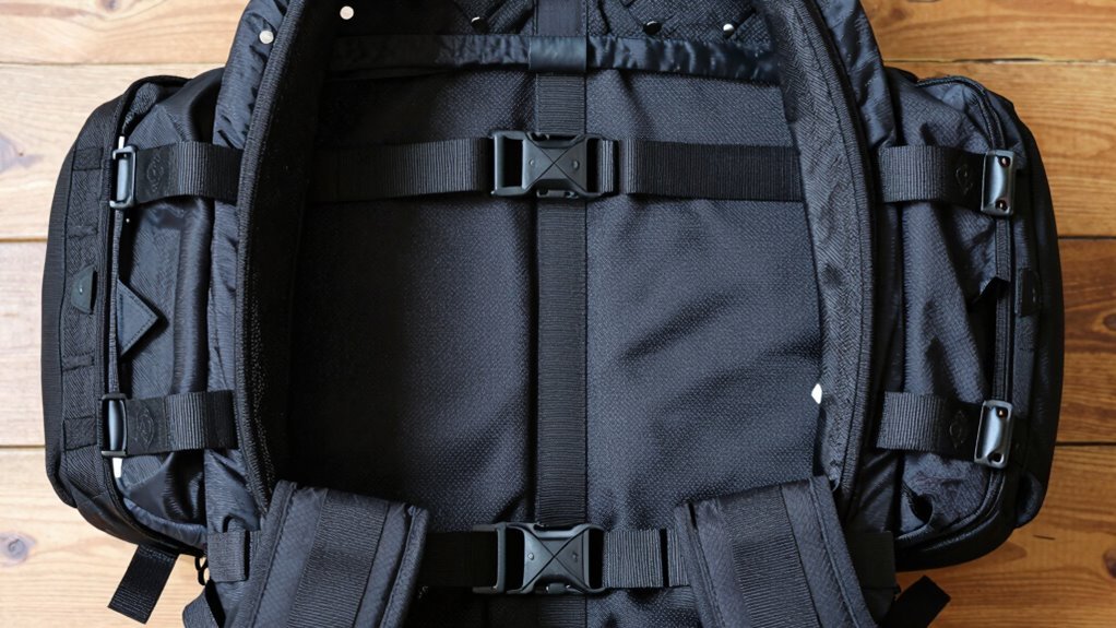 compression straps stabilize load