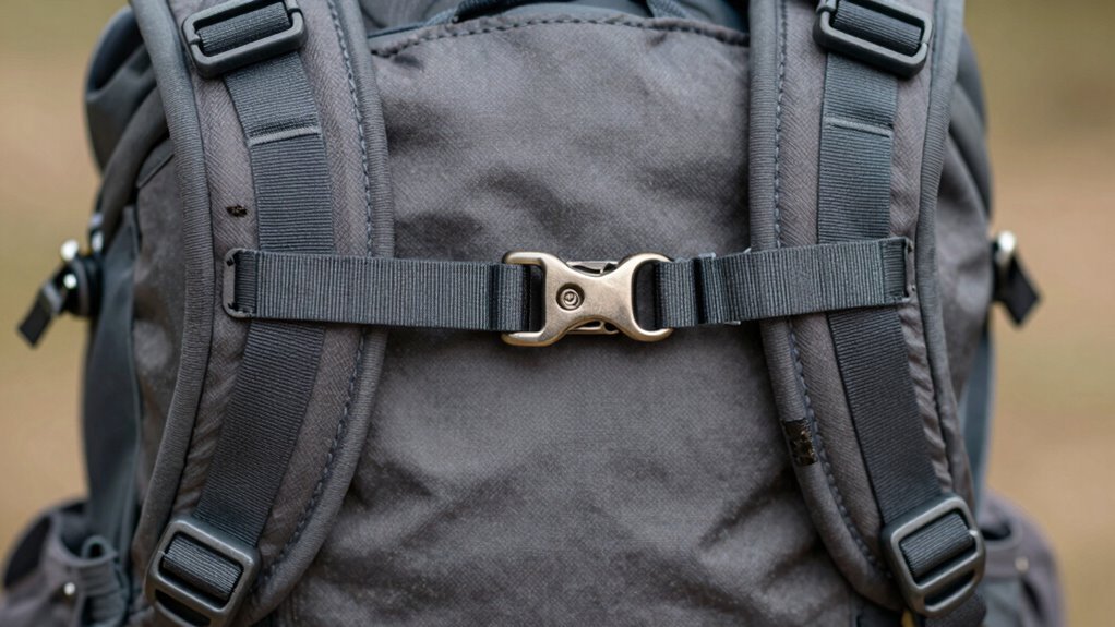 crisscrossed sternum strap stability