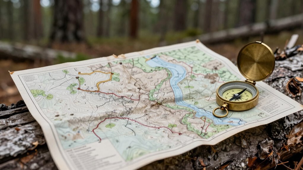 orient map with compass