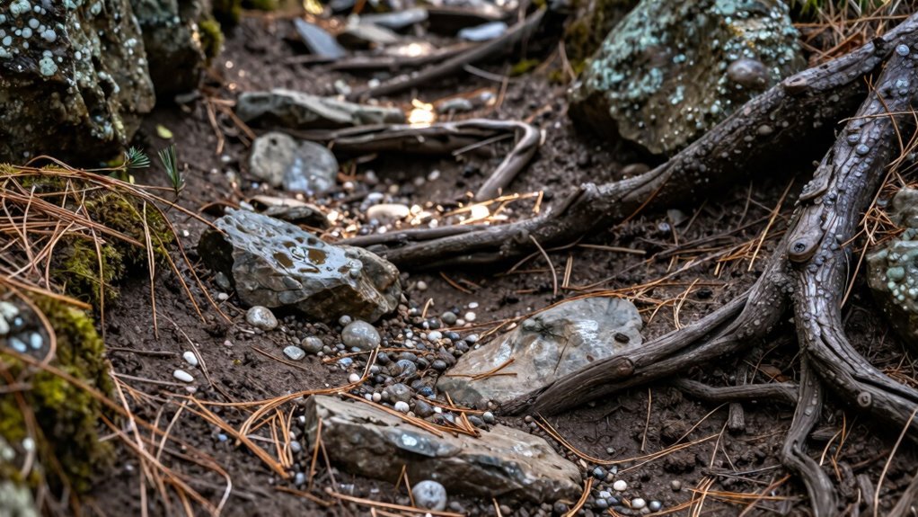 spot rocks roots mud