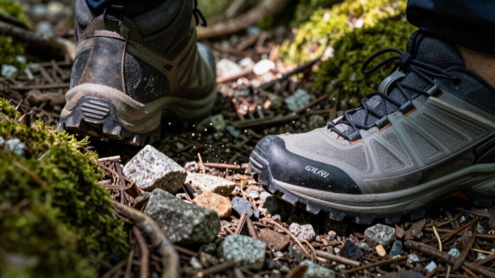 thick soled boots shield debris