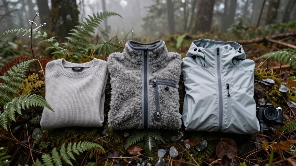 three layer hiking clothing system
