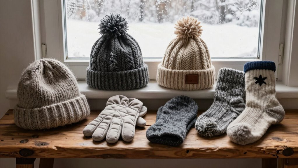 warm hats mittens socks
